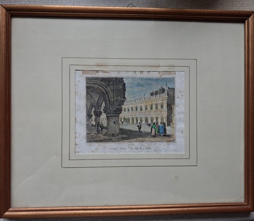 Framed engraving venice - engraving,